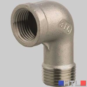 RACCORDO GOMITO A 90° FILETTATO M/F IN ACCIAIO INOX - 1"