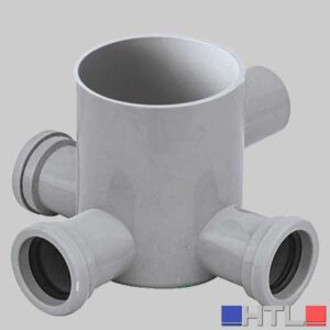 POZZETTO GRIGIO BASSO 3 VIE DM 100 - H 120 Ø 40 Usc. Ø 40