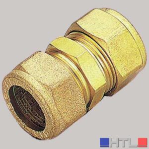 RACCORDO DIRITTO DOPPIO CON OGIVA OTTONE - 10 x 10