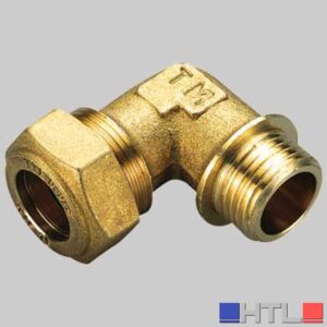 RACCORDO CURVO MASCHIO CON O-RING GIALLO - 10 x 1/2