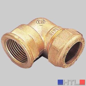 RACCORDO CURVO FEMMINA CON OGIVA OTTONE - 10 x 1/2