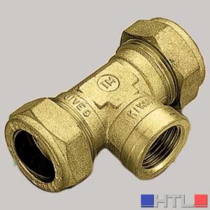 RACCORDO A TEE FEMMINA CON OGIVA OTTONE - 12 x 1/2 x 12