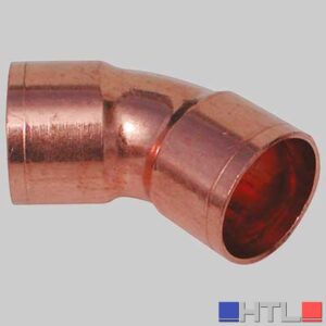 CURVA RAME 45° A SALDARE FEMMINA/FEMMINA - 12 x 12