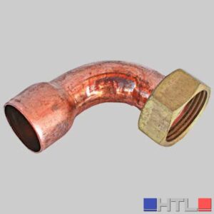 CURVA A 90° A SALDARE FEMMINA- DADO GIREVOLE - 12 x 1/2