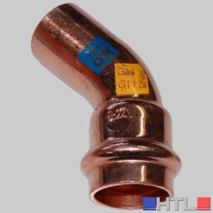CURVA RAME A PRESSARE 45° MASCHIO/FEMMINA - 12 x 12