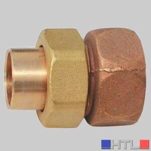 BOCCHETTONE BRONZO DIRITTO 3 PEZZI FILETTATO FEMMINA A SALDARE FEMMINA - 12 x 1/2