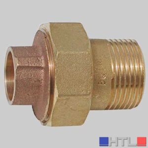 BOCCHETTONE BRONZO A 3 PEZZI DIRITTO FILETTATO MASCHIO A SALDARE FEMMINA - 12 x 1/2