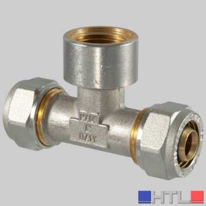 Raccordo a compressione a TEE Femmina - 16 x 1/2 x 16