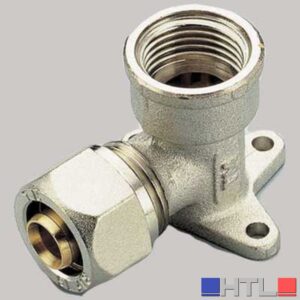 RACCORDO A COMPRESSIONE CURVO FEMMINA CON FLANGIA TIEMME - 14 x 1/2