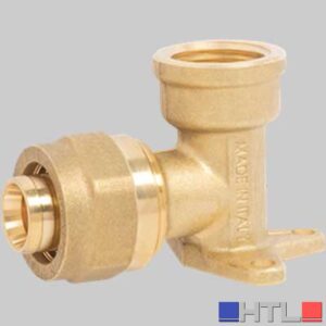 RACCORDO CURVO FEMMINA CON FLANGIA A STRINGERE APE - 16 x 1/2