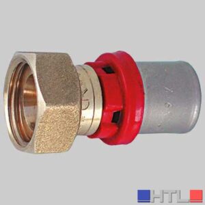 RACCORDO DIRITTO A PRESSARE CON GIRELLO CON GUARNIZIONE - 16 x 1/2 su attacco 16 - 1/2
