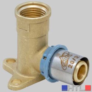 RACCORDO A GOMITO FEMMINA CON FLANGIA DELT ALL - 16 x 1/2