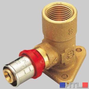 RACCORDO CURVO FEMMINA CON FLANGIA H=50 A PRESSARE TIEMME - 16 x 1/2