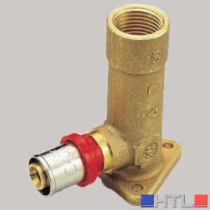 RACCORDO CURVO FEMMINA CON FLANGIA H=77 A PRESSARE TIEMME - 14 x 1/2