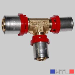 Raccordo a Tee Ridotto a pressare tiemme - 16 x 20 x 16 Derivazione