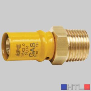 RACCORDO A PRESSARE DIRITTO MASCHIO PER GAS - 16 x 1/2
