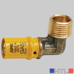 RACCORDO A PRESSARE CURVO MASCHIO  PER GAS - 20 x 1/2