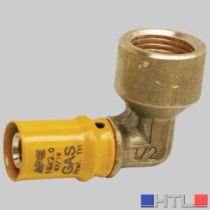 RACCORDI A PRESSARE CURVO FEMMINA PER GAS - 16 x 1/2