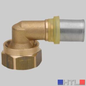 RACCORDO A PRESSARE CURVO DUE PEZZI SEDE PIANA PER GAS - 16 x 3/4