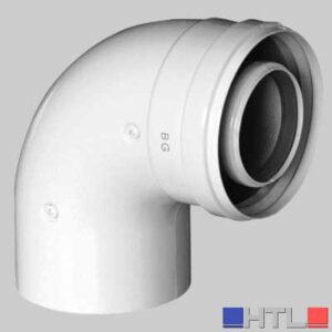 CURVA COASSIALE PER SCALDINO BAXI 90° - Dm 60/100