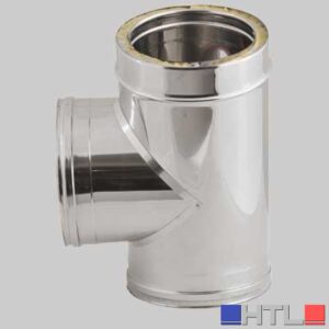 RACCORDO A TEE 90° DOPPIA PARETE - Int. Ø 100 - Est. Ø 150 - H 290