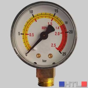 MANOMETRO Ø 50 ATTACCO RADIALE G 1/4 - Scala 0÷25 Bar