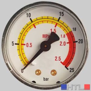 MANOMETRO Ø 50 ATTACCO POSTERIORE G 1/4 - Scala 0÷25 Bar