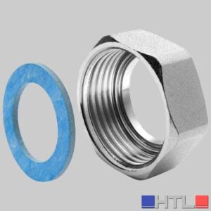 DADO IN OTTONE CON GUARNIZIONE PER TUBO CSST - Dn 10-3/8 Acqua/Gas