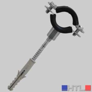 COLLARE FERMA TUBO COMPLETO CON GOMMA - 1/2 Ø 21-23 Tassello M8 (Confezione da 2)