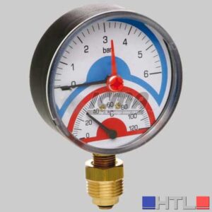 TERMOMANOMETRO RADIALE ATTACCO LATERALE - 1/2 0÷10 Atm 0÷120°c
