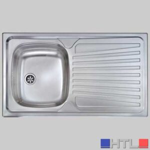 LAVELLO INOX UNA VASCA INCASSO - 86 x 50 Dx