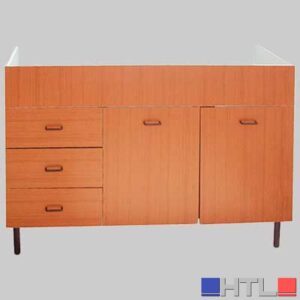 SOTTOLAVELLO TEAK C/CASSETTI PER LAVELLO INOX - 120 x 50 Dx