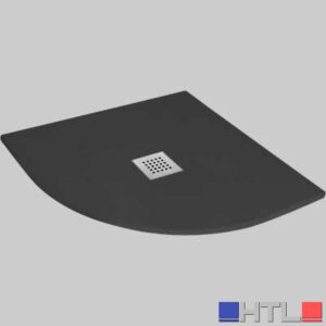 PIATTO DOCCIA SEMICIRCOLARE EFFETTO PIETRA ANTRACITE - 80X80 cm