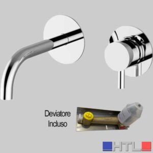 BATTERIA LAVABO INCASSO A PARETE JABIL 25 - C/scarico Click Clack