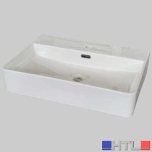 LAVABO APPOGGIO IN CERAMICA RETTANGOLARE 60 C/FORO - Cm 60x42