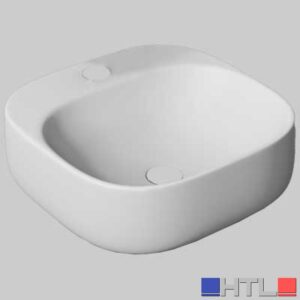 LAVABO DA APPOGGIO QUADRATO CON FORO RUBINETTERIA - 45X45