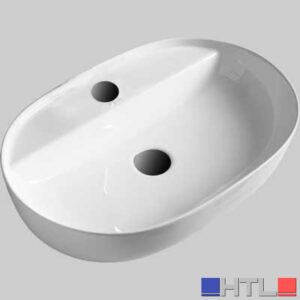 LAVABO APPOGGIO OVAL CON FORO RUBINETTERIA 50 x 39 x 11