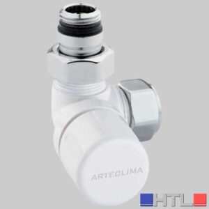 VALVOLA D'ARREDO AD ANGOLO TERMOSTATICA SX BIANCA - 1/2 x 24-19