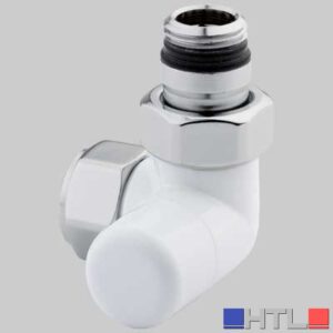 DETENTORE D'ARREDO AD ANGOLO DX BIANCO - 1/2 x 24-19