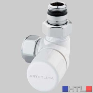VALVOLA D'ARREDO AD ANGOLO TERMOSTATICA DX BIANCA - 1/2 x 24-19