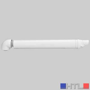 TERMINALE ANTIVENTO CON CURVA 90° PER CALDAIE - 60 - 100