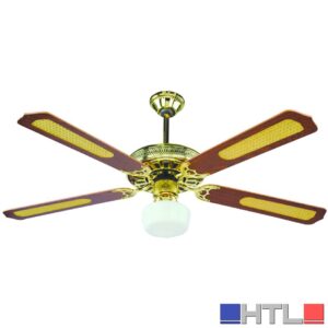 Dcg VENTILATORE DA SOFFITTO CON 4 PALE IN LEGNO CON LUCE E TELECOMANDO 65 W Ø cm. 128