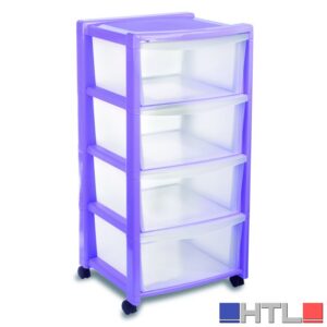 Stefanplast CASSETTIERA 4 PIANI SILVER cm. 40x40x80 h