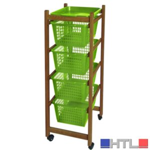 CARRELLO IN LEGNO CILIEGIO cm. 37x30x78 h