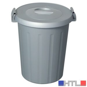 ICS BIDONE CON COPERCHIO OKEY Lt. 50 - Ø cm. 47x52 h col. Grigio