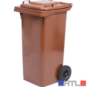 ICS BIDONE QUADRO PER DIFFERENZIATA Lt. 120 - cm. 55x50x94 h col. Marrone