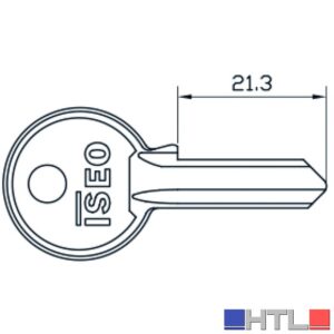 Iseo CHIAVE GREZZA PER LUCCHETTO CITY 3 Spine Lunghezza mm. 21,3 (confezione da 10)
