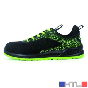 Utilia SCARPE ANTINFORTUNISTICA BASSE S1PS FO SR ANTHEA IN TESSUTO Col. Nero e verde lime Mis. 38