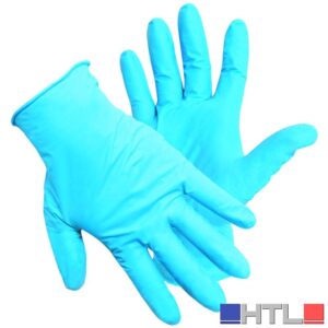 GUANTI MONOUSO IN NITRILE NITROFLEX CF.100 PZ Col. Blu tg. 6,5/7 (S)