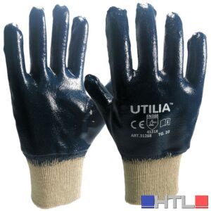 Utilia GUANTI N.B.R. CON POLSINO A MAGLIA Col. Blu tg. 9 (pacco da 12)